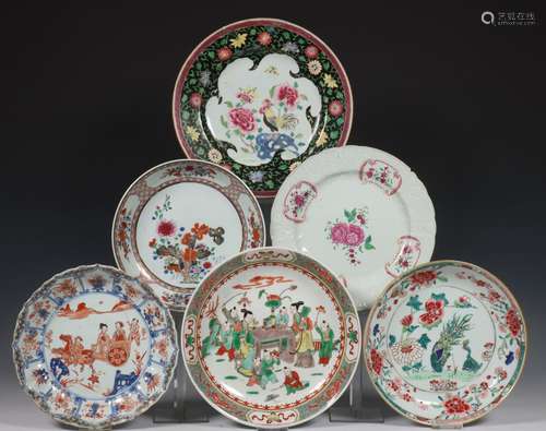 China, zeven Imari, famille verte en famille rose porseleine...