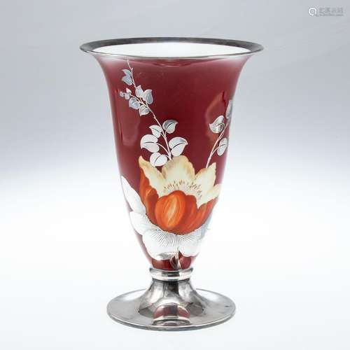 Vase Blumem galvanische Silberauflage. Rosenthal & Co., ...