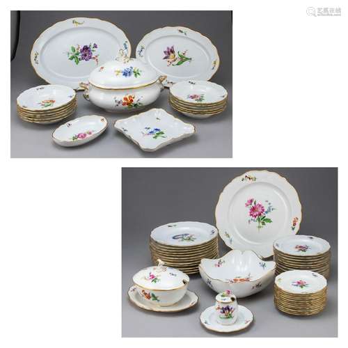 57tlg. Speiseservice Blume 2. Meissen 1850-1924.