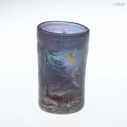 Vase aus der Unikatserie "Poesie in Glas" Monogram...