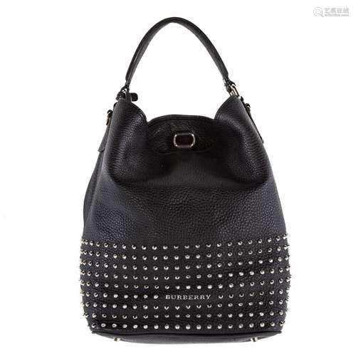 A Burberry Leather Studded Hobo