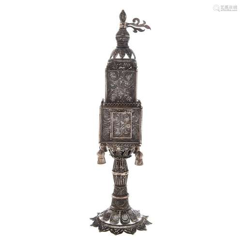 Continental Judaica Silver Filigree Spice Tower