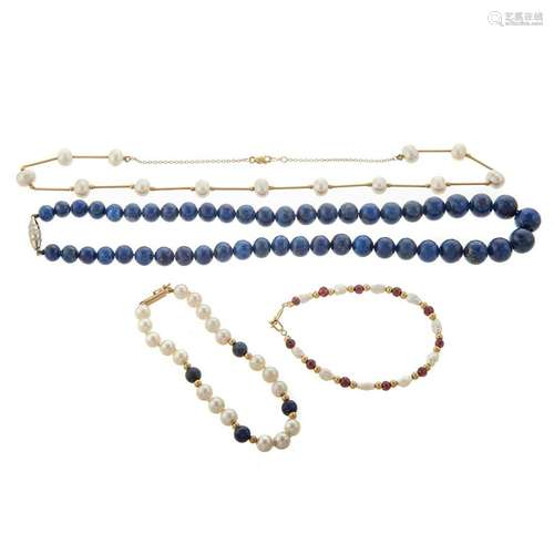 A Collection of Lapis Lazuli & Pearl Jewelry