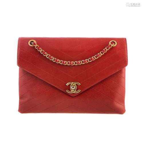 A Chanel Chevron Envelope Flap Bag