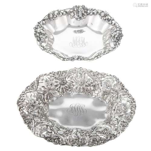 Two American Art Nouveau Sterling Dishes