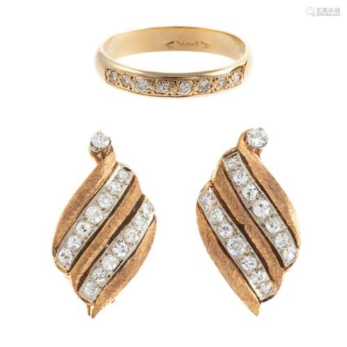 Naomi Diamond Earrings & Diamond Band in 14K