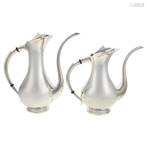 Modernist Sterling Coffee Pot & Teapot