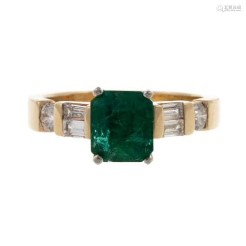 A 1.50 ct Emerald & Diamond Ring in 14K