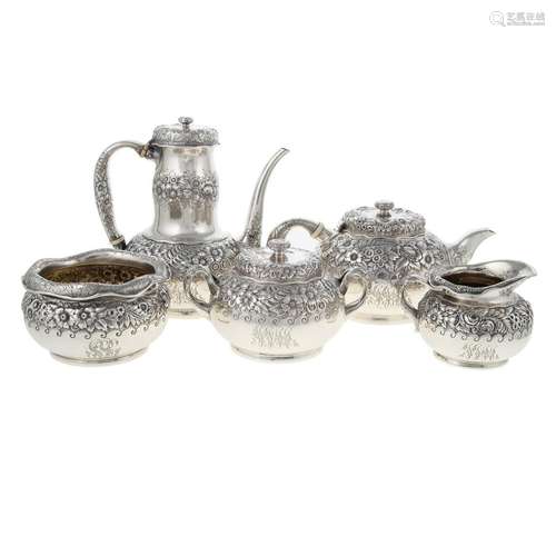 Tiffany & Co Sterling Repousse Tea & Coffee Service