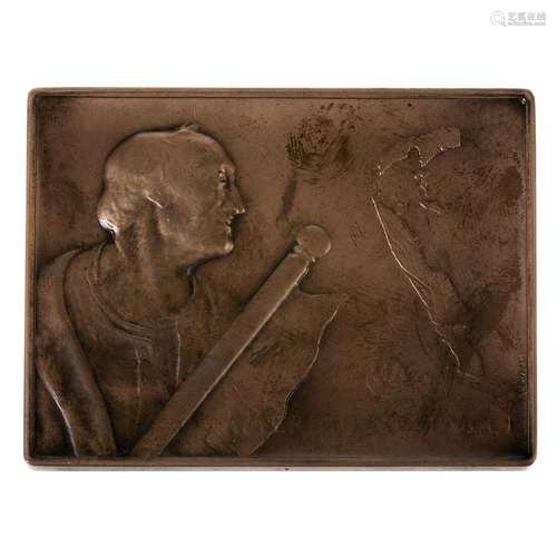 Amerigo Vespucci Plaque in Bronze