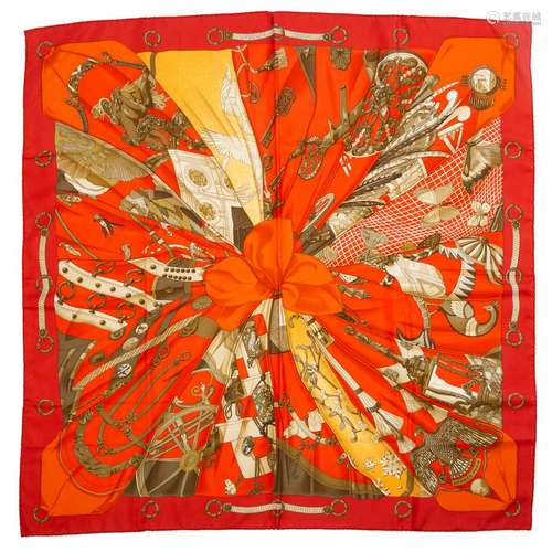 An Hermes Scarf â€œSoleil De Soie” Scarf 90