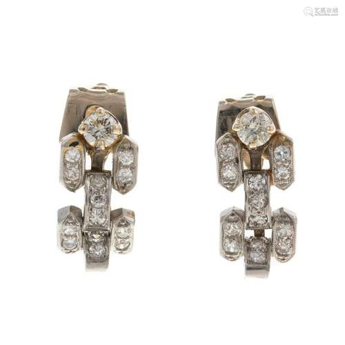 A Pair of Vintage Diamond Dangle Earrings in 14K