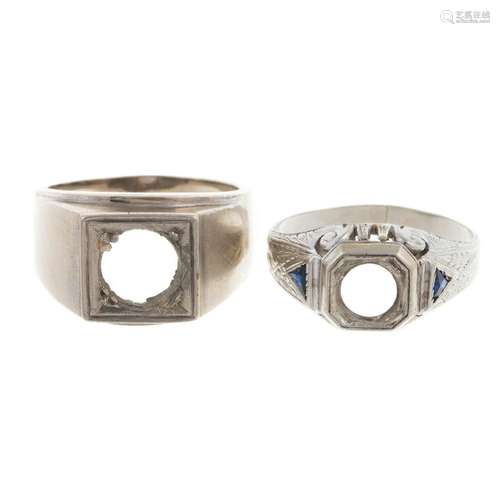 Two Gent's Ring Mountings in Gold