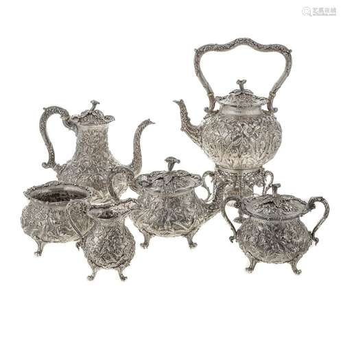 S Kirk & Son Sterling Repousse Tea and Coffee Service