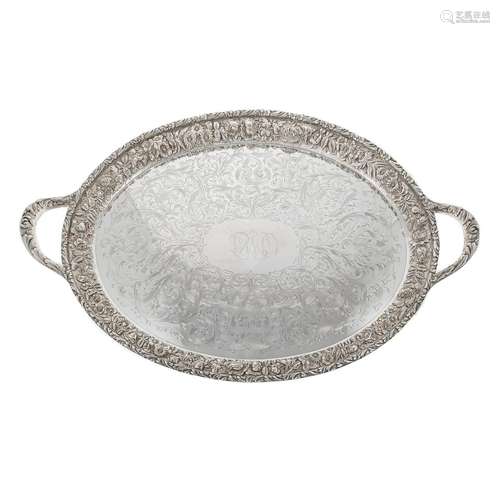 S Kirk & Son Sterling Repousse Serving Tray