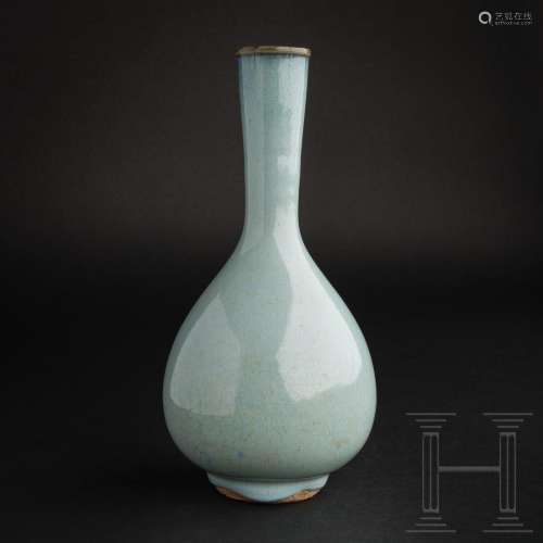 A Junyao moon-white glazed vase, probably Yuan Dynasty