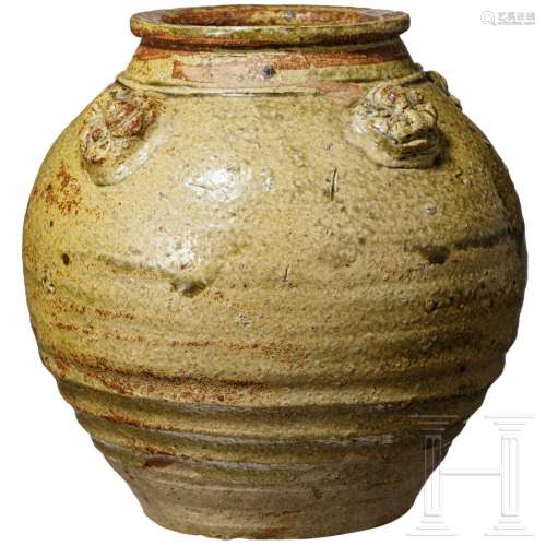 A glazed Chinese storage pot, Song Dynasty