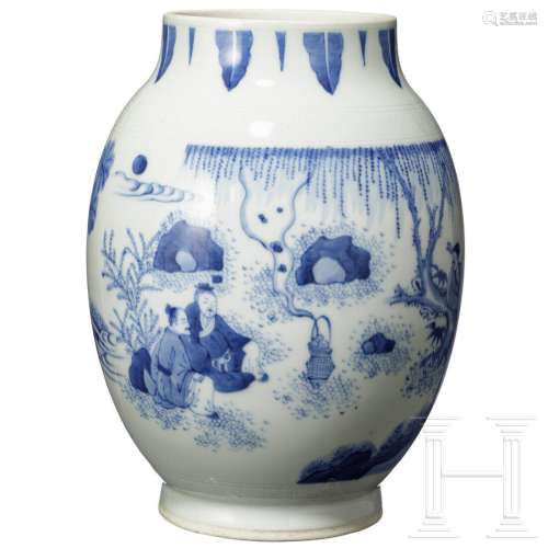 A charming ovoid vase, probably transitional period