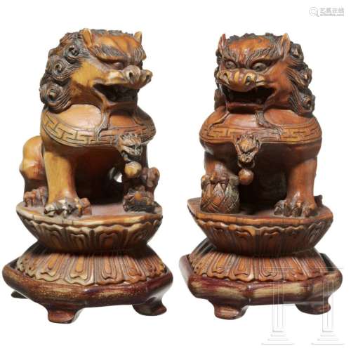 A pair of Chinese Fo-lions, circa 1900