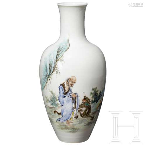 A figural famille rose vase, Republic period