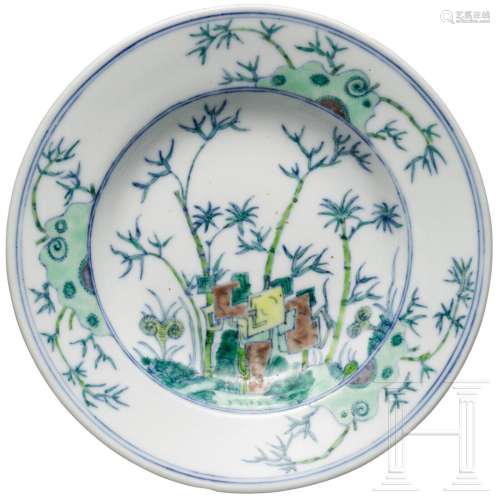 A Doucai dish with Daoguang mark, probably of that