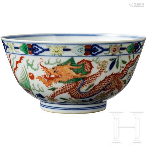 A Doucai dragon-bowl with Kangxi mark, probably of that