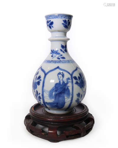 QING DYN. BLUE AND WHITE 'FIGURAL' PORCELAIN VASE