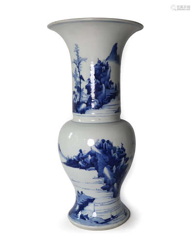 17/18 TH C. BLUE & WHITE PORCELAIN YEN YEN VASE