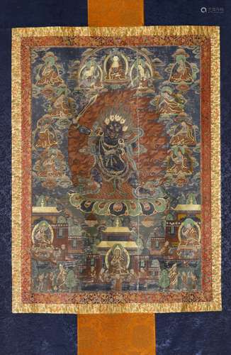 A THANGKA OF MAHAKALA AND CONSORT