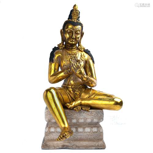 GILT BRONZE FIGURE OF A TARA