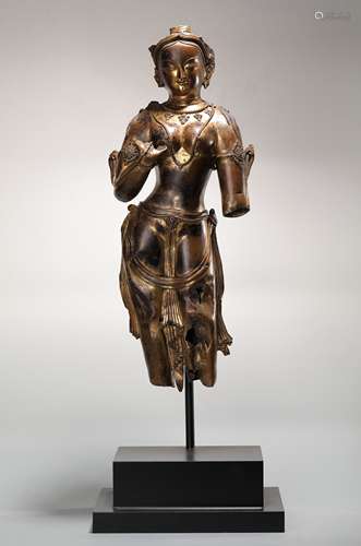 RARE GILT BRONZE FIGURE OF PADMAPANI, 12TH CENTURY