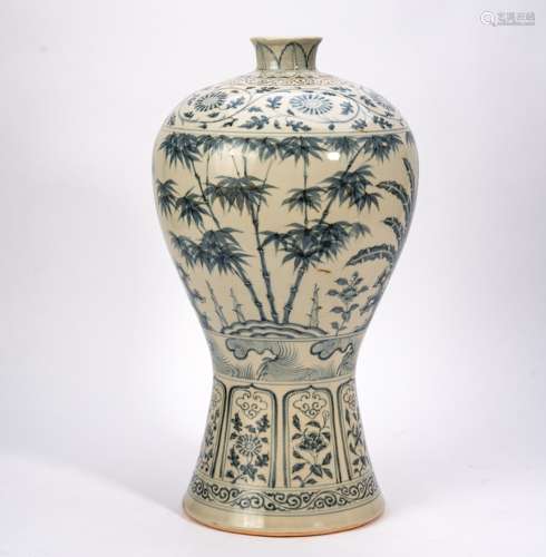 A BLUE AND WHITE VASE MEIPING