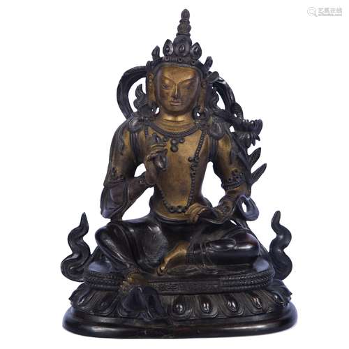 GILT BRONZE FIGURE OF AKASAGARBHA BODHISATTVA WITH MARK