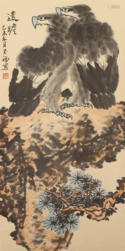 A CHINESE PAINTING OF DOUBLE FALCON