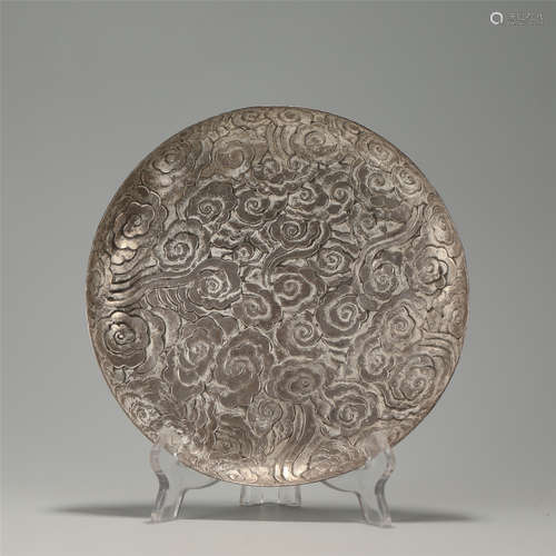 A HAMMERED SILVER CLOUDS PLATE