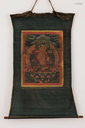 A TIBETAN THANGKA DEPICTING MANJUSRI 18/19TH CENTURY