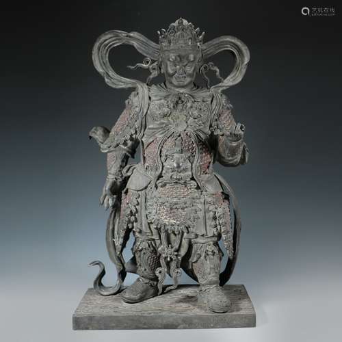 LARGE BRONZE FIGURE OF A GUARDIAN