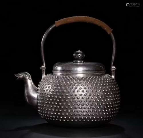 A JAPANESE SILVER TEAPOT