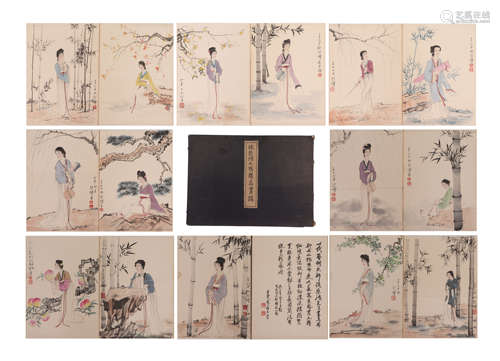 A CHINESE PAINTING ALBUMS OF LONG ELIZA ATTRIBUTE TO XU