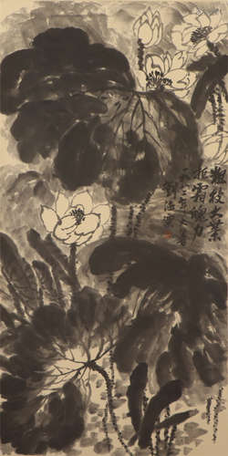 A CHINESE PAINTING OF LOTUS POND