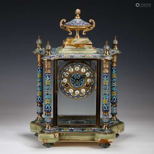 A CLOISONNE ENAMEL CLOCK