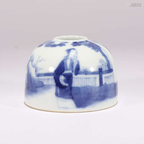 A Blue and White Figures Porcelain Water Pot