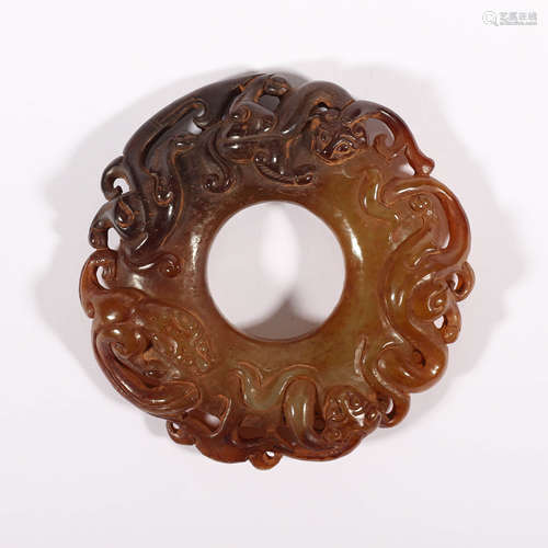 A Chi-dragon Pattern Jade Bi