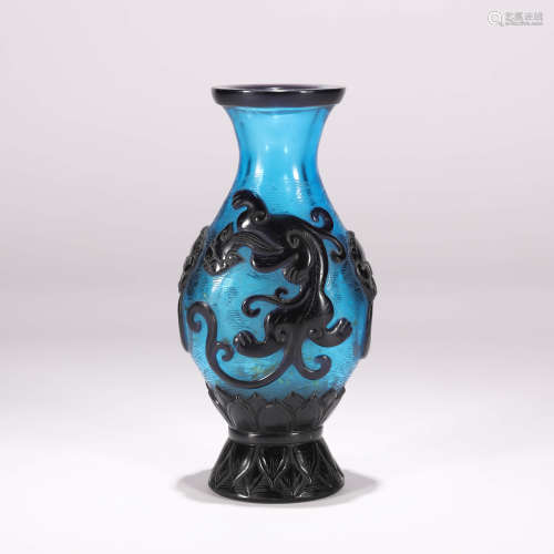 A Chi-dragon Pattern Glassware Vase
