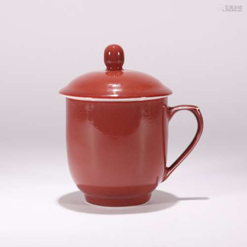 An Altar Red Glaze Porcelain Cup