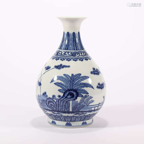 A Blue and White Floral Porcelain Vase