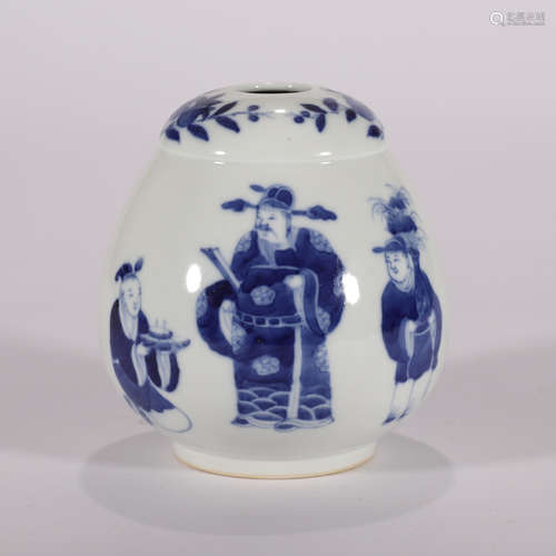 A Blue and White Figures Porcelain Water Pot