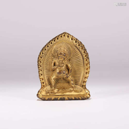 A Gilt Bronze Buddha Statue of Mahākāla