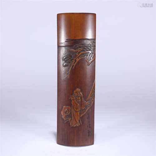 A Figure Carved Bamboo Arm Rest