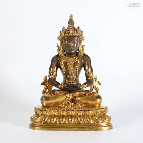 A Gilt Bronze Statue of Amitayus Buddha